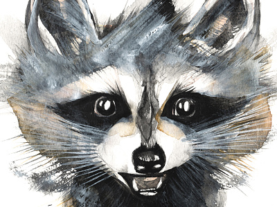 Racoon stealing seeds! handmade handpainted happy painting raccoon racoon seeds smile stealing watercolour