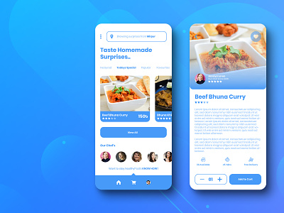 Homemade food Delivery App Concept