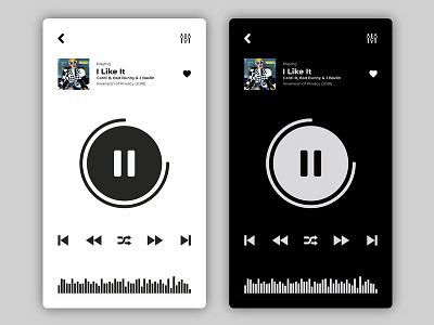 B&W Theme black flat minimalist music player white