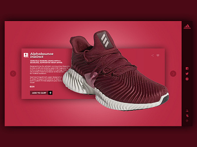 Adidas Web Page Concept 2 adidas android app basic black design design front end back end front end learning minimalist montserrat practice red shoe simple ui uidesign uidesigner ux