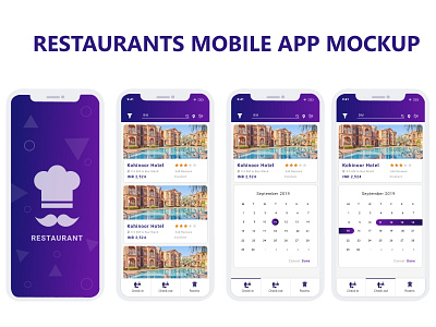 Restaurants Mobile App MockUp design design app design art logo photoshop ui ui kit ux vector web website xd design