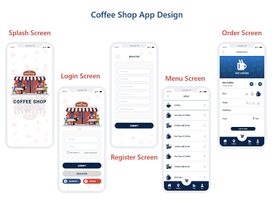 Coffee Mobile Screen Design branding design design app illustration photoshop ui ui kit ux web website
