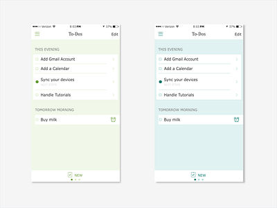 My Color Exploration for To-Do List (Study) blue color design exploration green list study to do ui