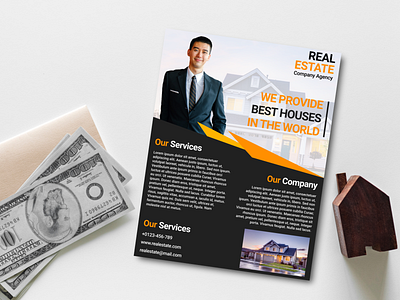 Real Estate Business Flyer and Brochure Design Template a4 advertisement blue brochure business color corporate design dribble flyer inkscape investor marketing open house poster promotion property real estate realtor template