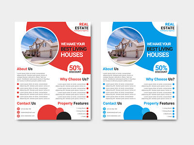 Real Estate Business Flyer and Brochure Vector Design Template a4 advertisement blue brochure business color corporate design dribble flyer illustration inkscape investor marketing poster promotion property real estate realtor template