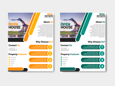 Open House Real Estate Business Flyer Design Template