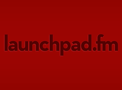 LaunchPad.fm logotype debossed launchpad.fm logo logotype lowercase music neutraface wordmark