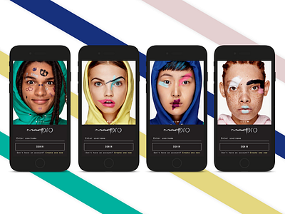 MAC makeup walkthrough concept app design app flow color mac makeup onboard splash ui design user interface walkthrough
