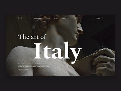 Art of Italy art challenge design dribbble italy landingpage web webdesign website
