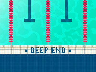 Deep End colour deep end dive hotel illustration illustrator light pool reflection shadow summer swimming texture tiles type vector water