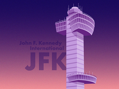 John F. Kennedy International - airport gradient illustration jfk new york pink purple sunset texture typography vector