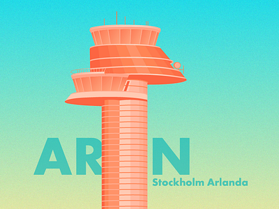 Stockholm Arlanda - airport gradient green illustration orange stockholm sunset sweden texture typography vector