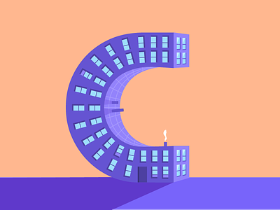 36 Days of Type - C 36days c 36daysoftype architecture building colour illustration shadow type vector window