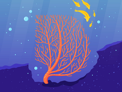 36 Days of type - D 36 days of type 36days d 36daysoftype adventure blue colour coral d fish illustration illustrator letter light ocean orange shadow texture type underwater vector