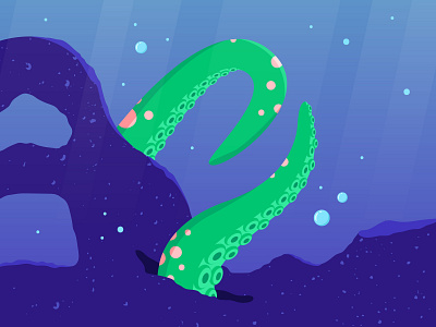 36 Days of type - E 36 days of type 36days e 36daysoftype adventure blue colour e green illustration illustrator letter light ocean octopus sea creature shadow texture type underwater vector