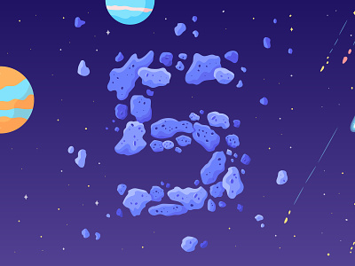 36 Days of Type - 5 36 days of type 36days 5 36daysoftype 5 adventure asteroid colour illustration illustrator letter light planet shadow sky space stars texture type universe vector