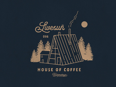House of Coffee badge clothing design handdrawn illustration t shirt design typography vector vintage