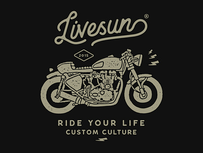 Ride your life badge clothing design handdrawn illustration t shirt design vintage