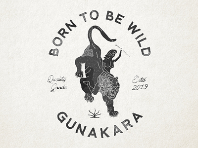 Born to be wild artwork badge design clothing brand handdrawn illustrator lion merch design tees vintage wild