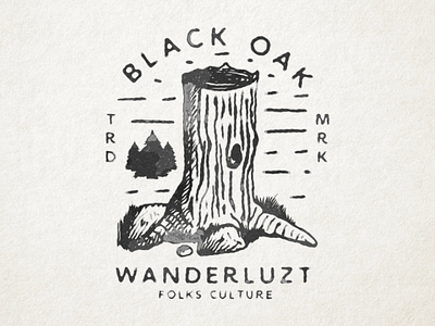 Black oak adventure clothing brand handdrawn illustrator journey merch design tees design trees wanderlust
