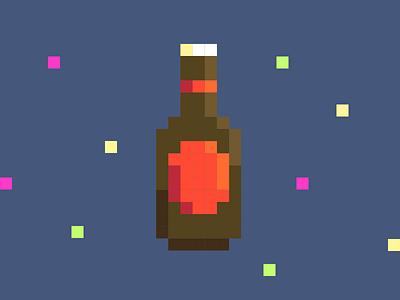 8bit Beer 8bit beer bottle illustration illustrator vector