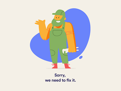 Sorry We Need To Fix It character illustration illustrator plumber vector work worker