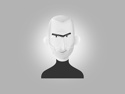 Steve Jobs apple black and white character illustration illustrator portrait steve jobs vector