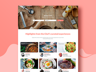 Amochef amochef booking cards ui ux visual design