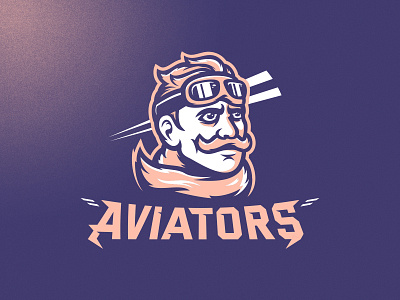 Aviators airplane aviator design esports football grunge illustrator logo london m7d plane sports