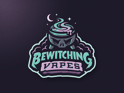 Bewitching Vapes design esports logo m7d night skull spooky sports vape vaping witch