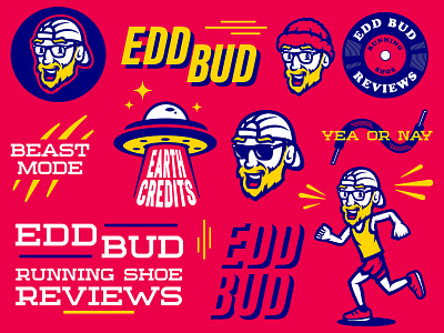 Edd Bud Branding beard branding branding and identity cartoon design esports face illustration illustrator logo m7d mascot running sports