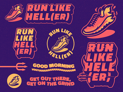 Run Like Hell(er) Branding branding branding design design fun grunge illustrator logo m7d mascot run runner running sports youtube youtube channel