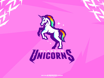 Glasgow Unicorns Logo branding design esports football horse illustrator india kabaddi logo mascot scotland sports unicorn
