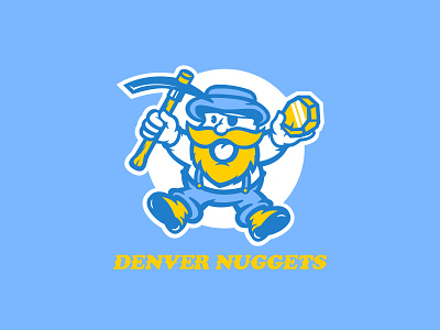 Denver Nuggets Logo ball basket basketball branding cowboy denver design esports football gold illustration logo nba nuggets old sports