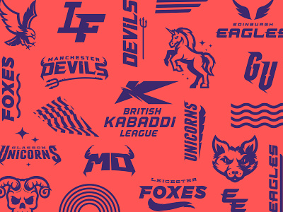 British Kabaddi League Team Branding bird branding british design devil eagle esports football fox horse illustrator kabaddi league logo skull sports unicorn wolf