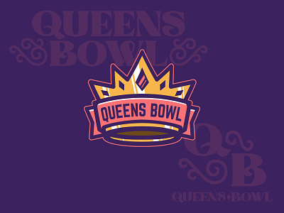 Queens Bowl Logo branding brown design esports female football gold illustrator logo mascot queen sports