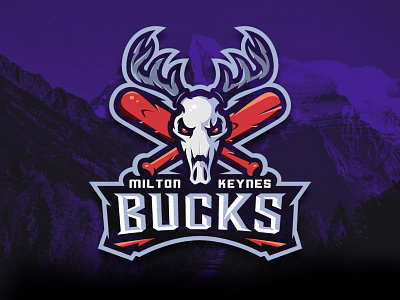 Milton Keynes Bucks Baseball Logo baseball bucks dead design logo skull sports
