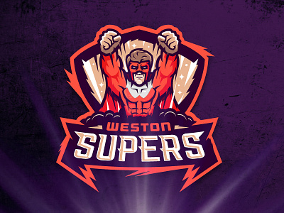 Weston Supers logo aggressive edgy football logo sports super superhero