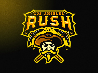 LOS ANGELES RUSH american angry branding design esports football grunge illustration illustrator logo london m7d mascot skull sports vector