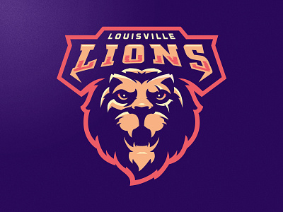 Louisville Lions cat esports football illustration lion lion head lion king lion logo logo m7d mascot neon sports tiger