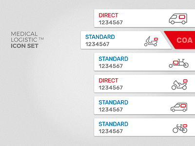 MEDICAL LOGISTIC app - vehicles icon set