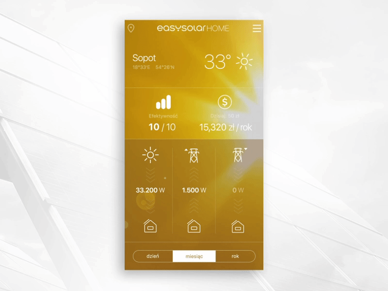 EASY SOLAR app app energy flat design fotovoltaic motion solar sun ui ux
