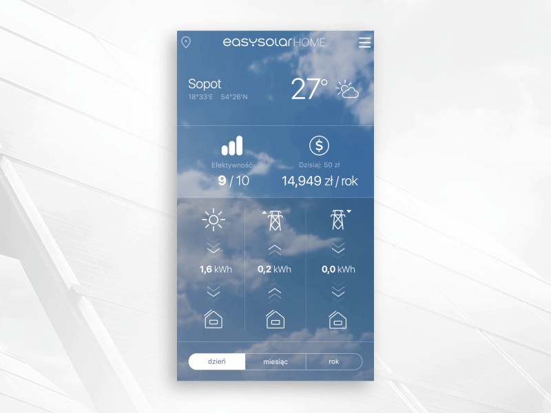 EASY SOLAR app - WEATHER