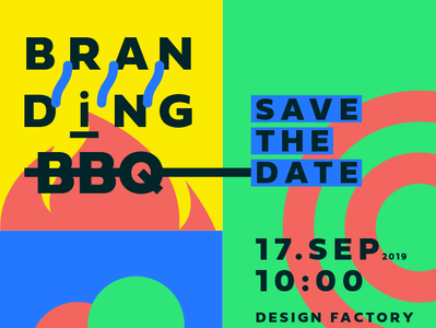 Save the Date bbq branding colors grapic design invitation visual