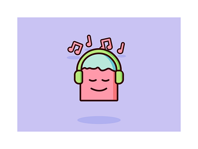 Character listening to music