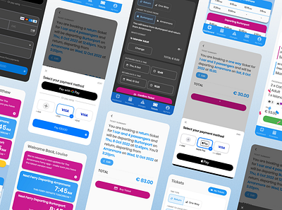 Arranmore Ferry | Apple Pay and Google Pay app branding dark mode design flutter material ui ui