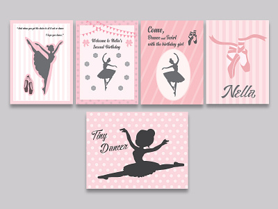 Ballerina Birthday Party Posters birthday poster party poster themed party