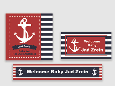 Navy theme birthday Lables graphic design navy print design