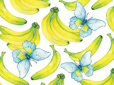 This Shhh is Bananas. bananas illustration watercolor
