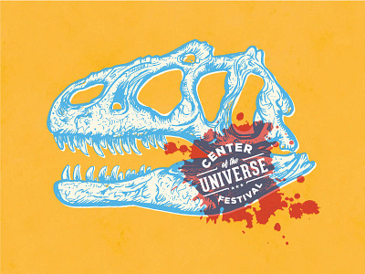Dino T-Shirt dinosaur festival handdrawn illustration linework oklahoma shirt